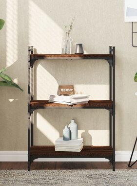 VidaXL Boekenkast 3-laags 60x30x86 cm bewerkt hout bruineikenkleurig