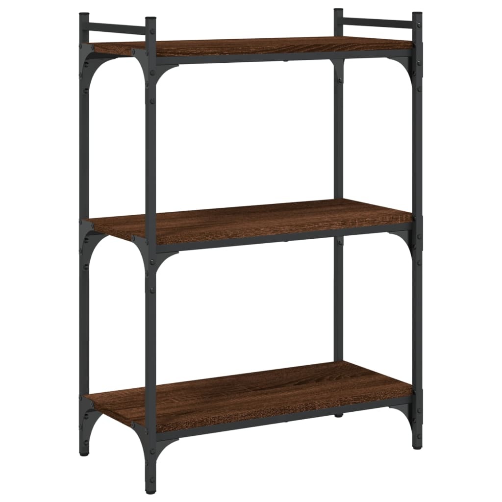 VidaXL Boekenkast 3-laags 60x30x86 cm bewerkt hout bruineikenkleurig