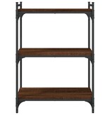 VidaXL Boekenkast 3-laags 60x30x86 cm bewerkt hout bruineikenkleurig