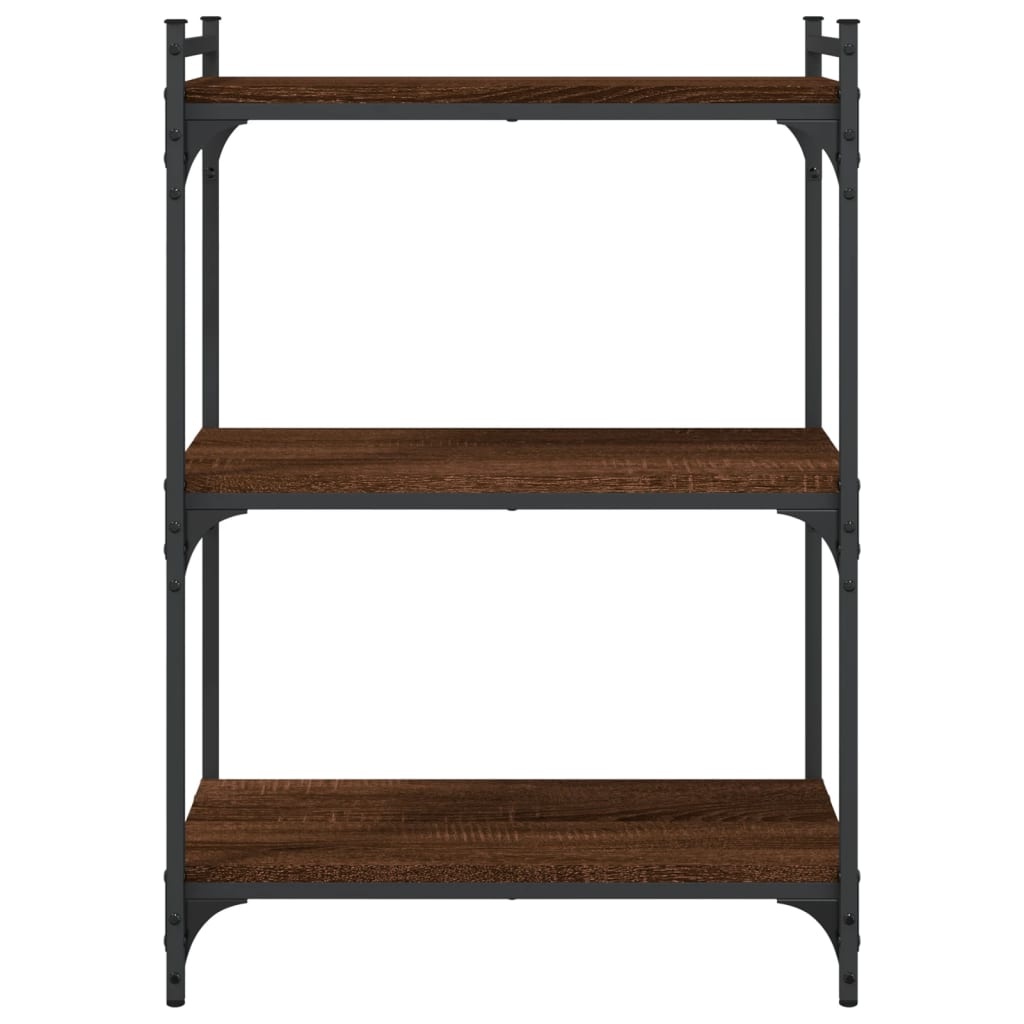 VidaXL Boekenkast 3-laags 60x30x86 cm bewerkt hout bruineikenkleurig