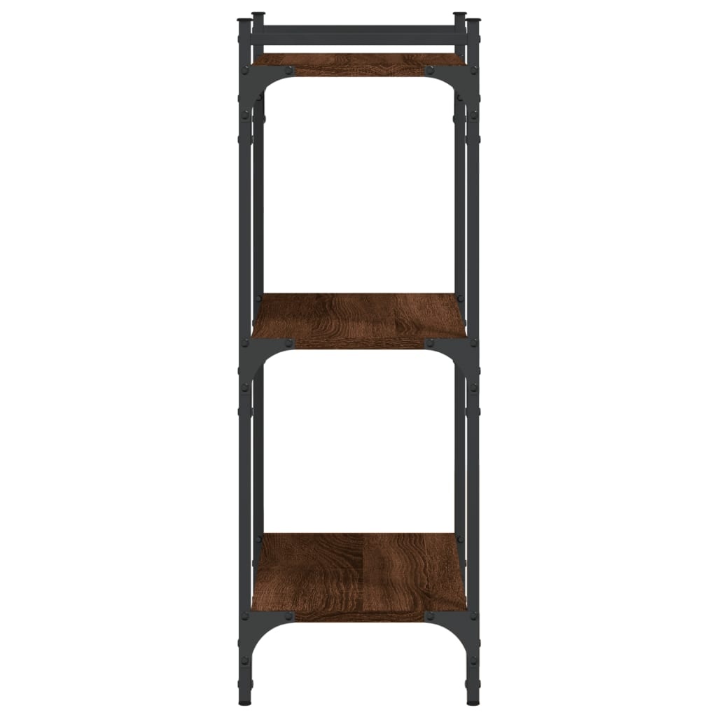 VidaXL Boekenkast 3-laags 60x30x86 cm bewerkt hout bruineikenkleurig