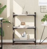 VidaXL Boekenkast 3-laags 60x30x86 cm bewerkt hout grijs sonoma eiken