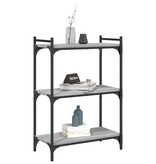 VidaXL Boekenkast 3-laags 60x30x86 cm bewerkt hout grijs sonoma eiken