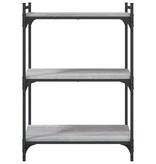VidaXL Boekenkast 3-laags 60x30x86 cm bewerkt hout grijs sonoma eiken