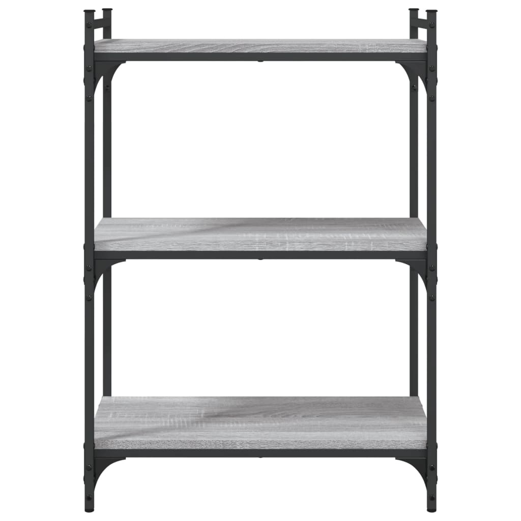 VidaXL Boekenkast 3-laags 60x30x86 cm bewerkt hout grijs sonoma eiken