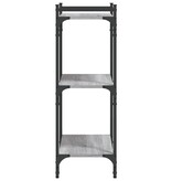 VidaXL Boekenkast 3-laags 60x30x86 cm bewerkt hout grijs sonoma eiken