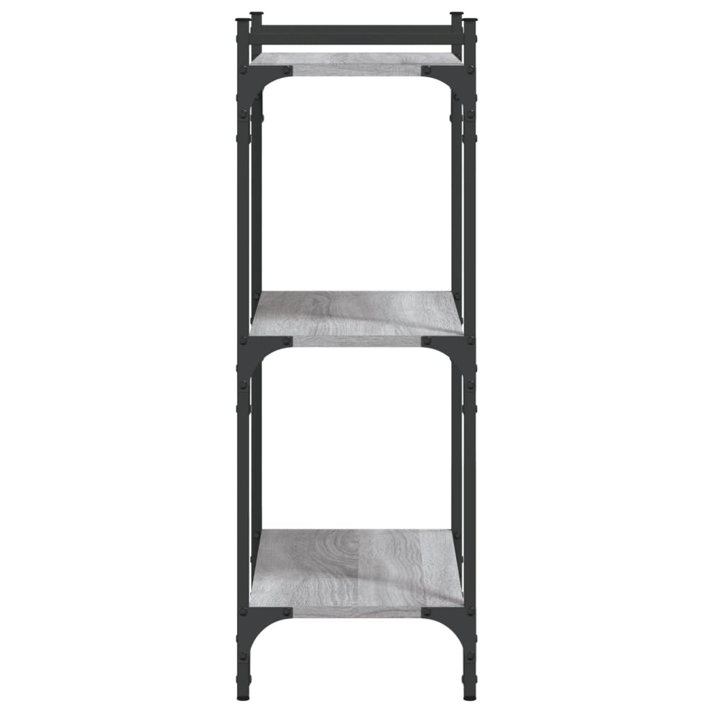VidaXL Boekenkast 3-laags 60x30x86 cm bewerkt hout grijs sonoma eiken