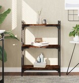 VidaXL Boekenkast 3-laags 60x30x86 cm bewerkt hout gerookt eikenkleur