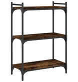 VidaXL Boekenkast 3-laags 60x30x86 cm bewerkt hout gerookt eikenkleur