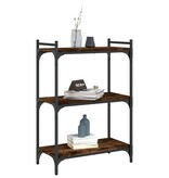 VidaXL Boekenkast 3-laags 60x30x86 cm bewerkt hout gerookt eikenkleur