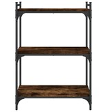VidaXL Boekenkast 3-laags 60x30x86 cm bewerkt hout gerookt eikenkleur