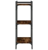 VidaXL Boekenkast 3-laags 60x30x86 cm bewerkt hout gerookt eikenkleur