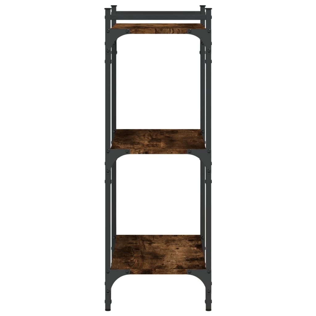 VidaXL Boekenkast 3-laags 60x30x86 cm bewerkt hout gerookt eikenkleur