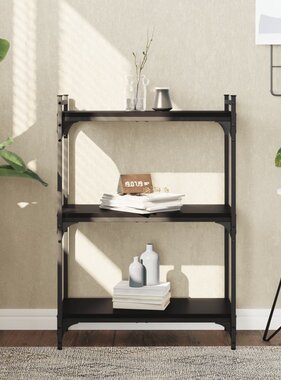 VidaXL Boekenkast 3-laags 60x30x86 cm bewerkt hout zwart
