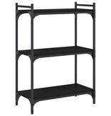 VidaXL Boekenkast 3-laags 60x30x86 cm bewerkt hout zwart