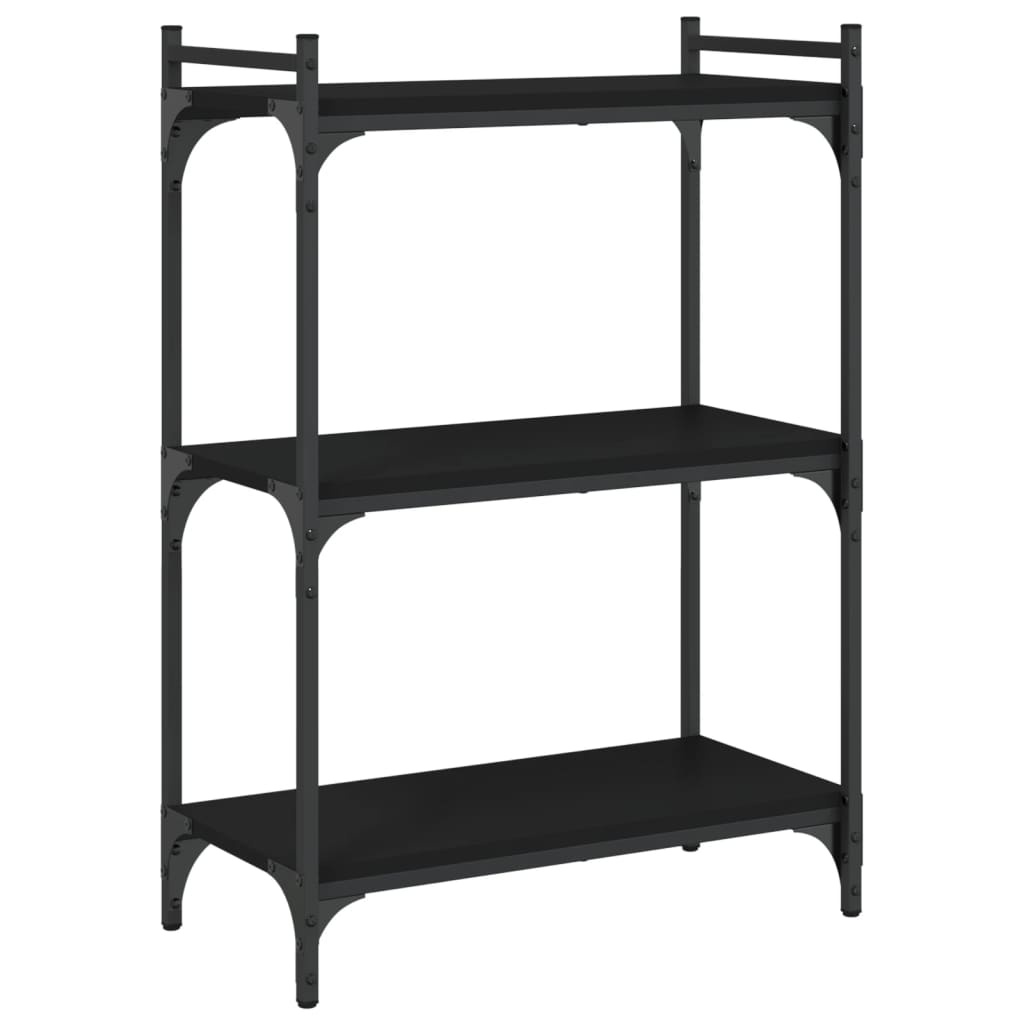 VidaXL Boekenkast 3-laags 60x30x86 cm bewerkt hout zwart