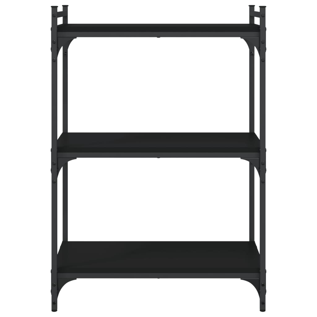 VidaXL Boekenkast 3-laags 60x30x86 cm bewerkt hout zwart