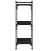 VidaXL Boekenkast 3-laags 60x30x86 cm bewerkt hout zwart