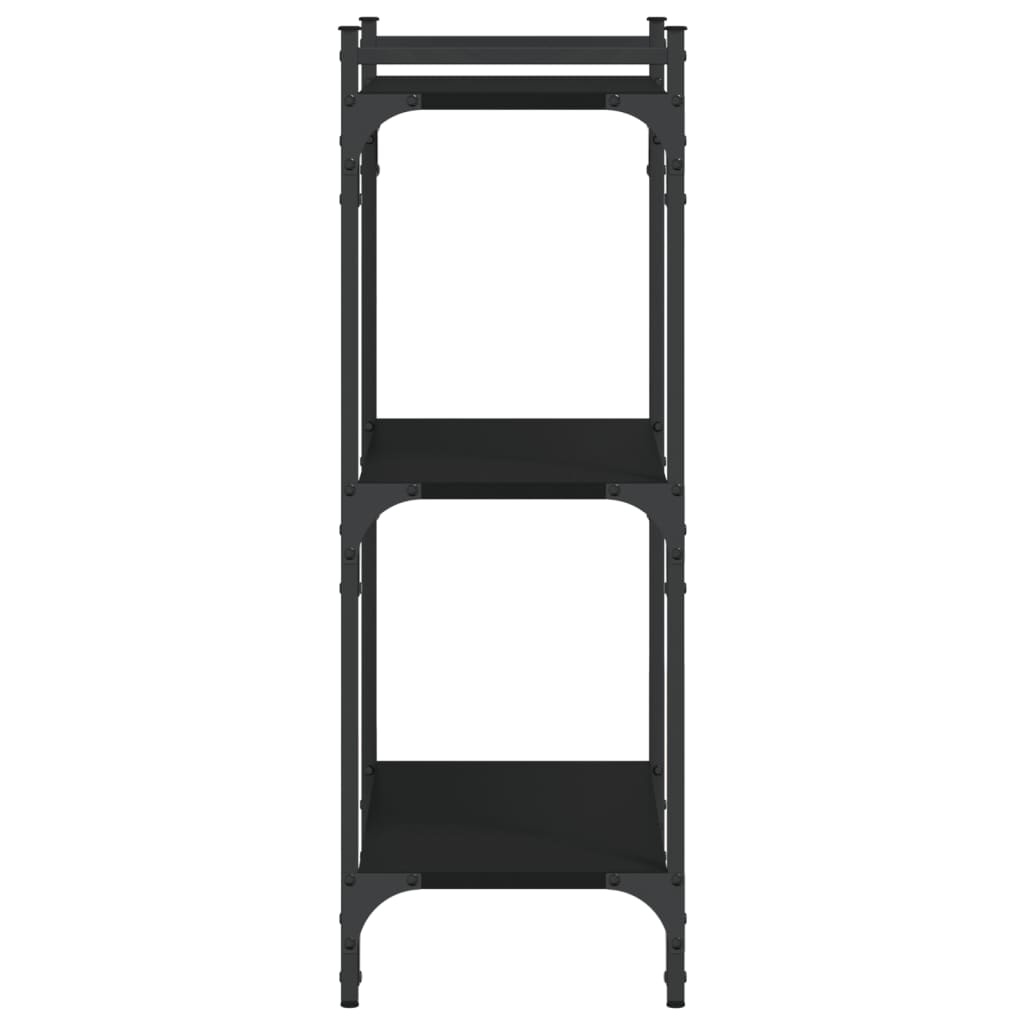 VidaXL Boekenkast 3-laags 60x30x86 cm bewerkt hout zwart