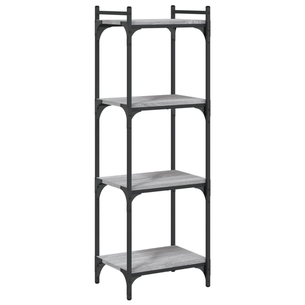 VidaXL Boekenkast 4-laags 40x30x120 cm bewerkt hout grijs sonoma