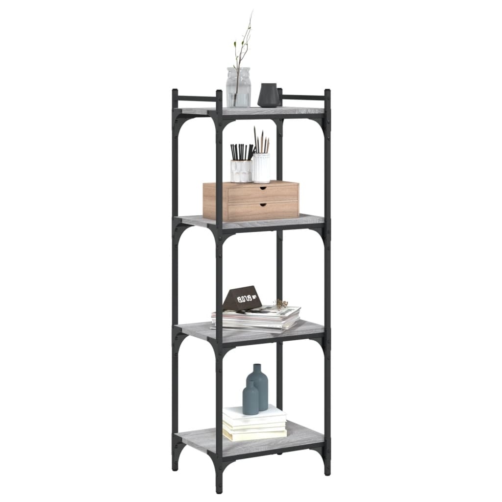 VidaXL Boekenkast 4-laags 40x30x120 cm bewerkt hout grijs sonoma