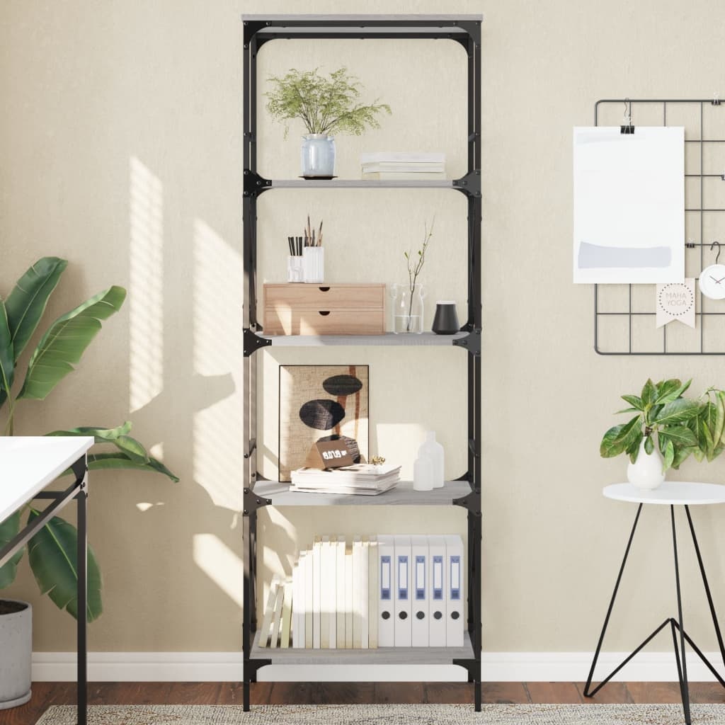 VidaXL Boekenkast 5-laags 59x35x171 cm bewerkt hout grijs sonoma eiken