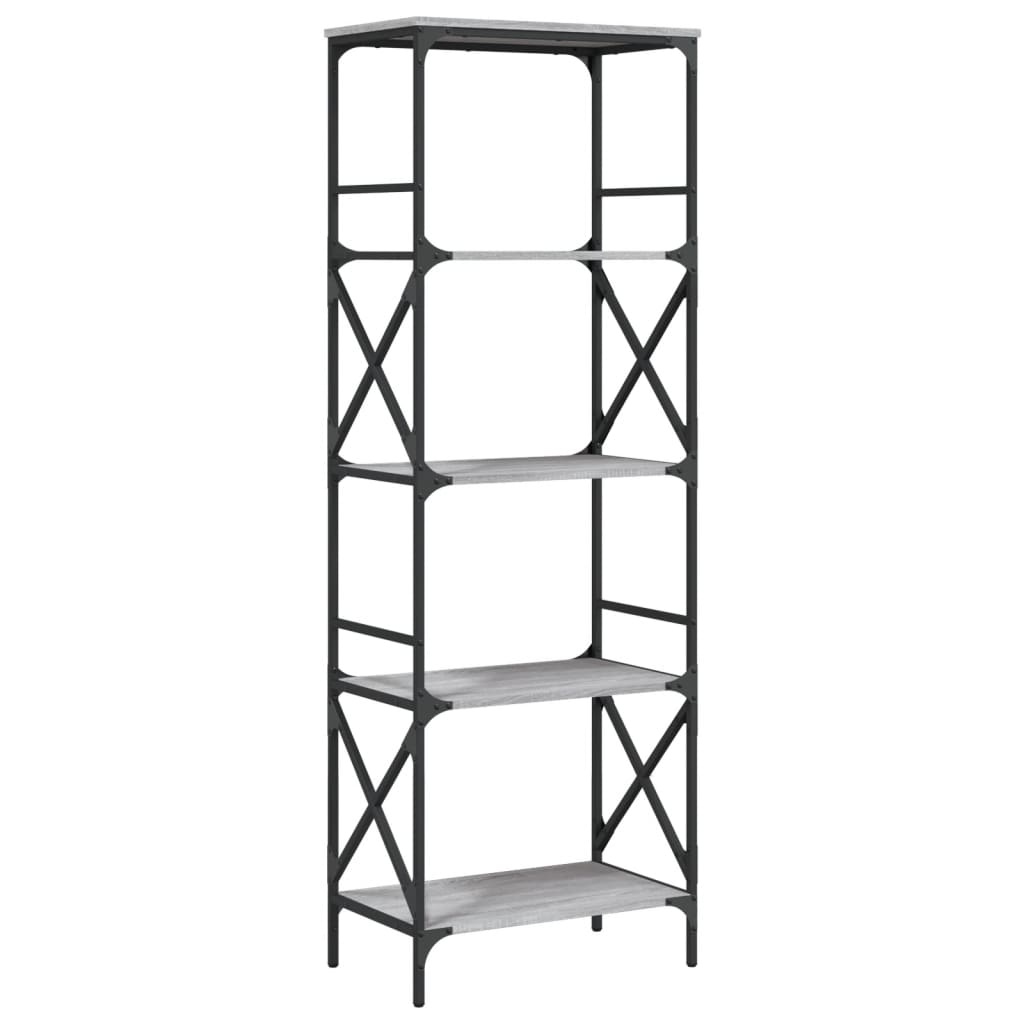 VidaXL Boekenkast 5-laags 59x35x171 cm bewerkt hout grijs sonoma eiken