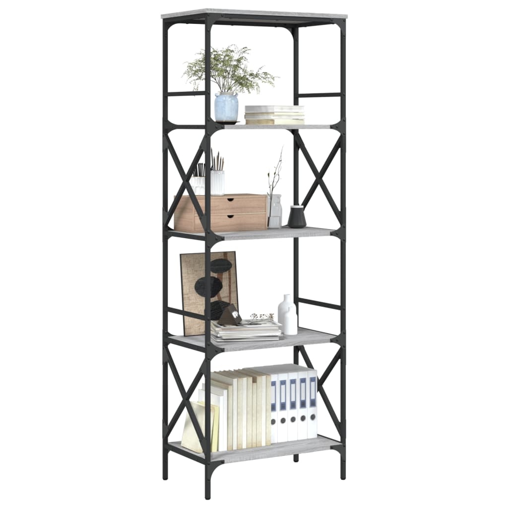 VidaXL Boekenkast 5-laags 59x35x171 cm bewerkt hout grijs sonoma eiken