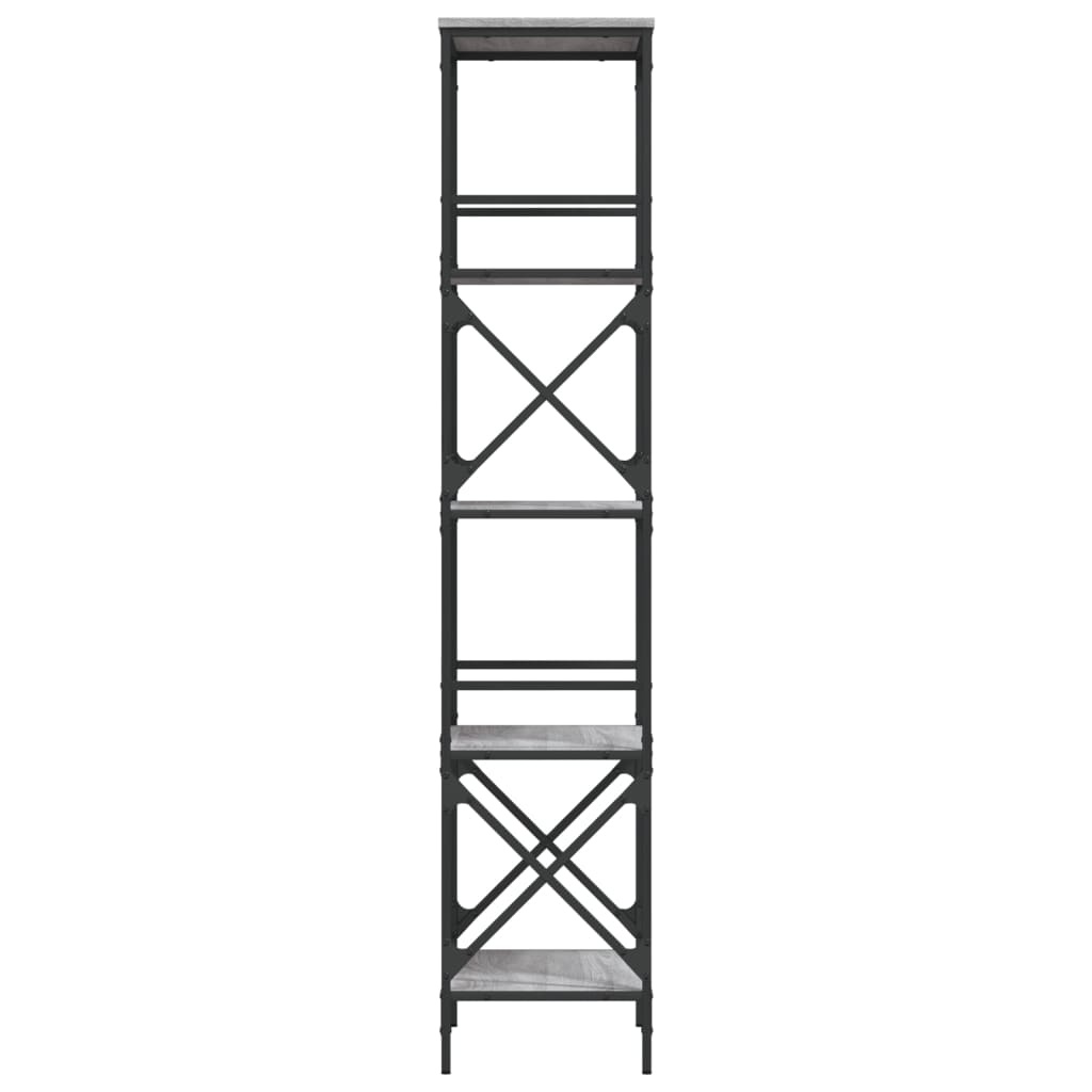 VidaXL Boekenkast 5-laags 59x35x171 cm bewerkt hout grijs sonoma eiken