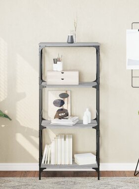 VidaXL Boekenkast 4-laags 59x35x132 cm bewerkt hout grijs sonoma eiken