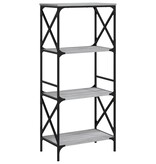 VidaXL Boekenkast 4-laags 59x35x132 cm bewerkt hout grijs sonoma eiken