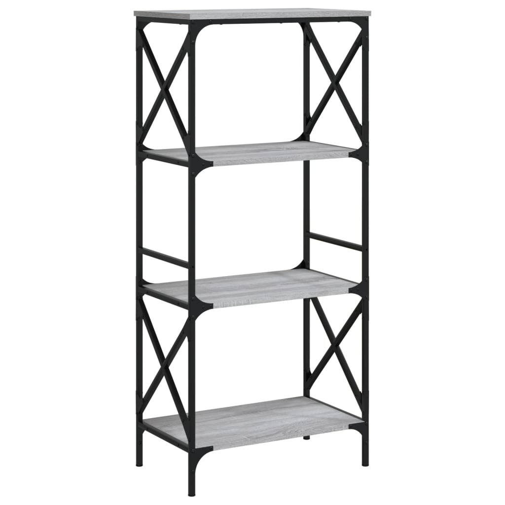 VidaXL Boekenkast 4-laags 59x35x132 cm bewerkt hout grijs sonoma eiken