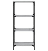 VidaXL Boekenkast 4-laags 59x35x132 cm bewerkt hout grijs sonoma eiken