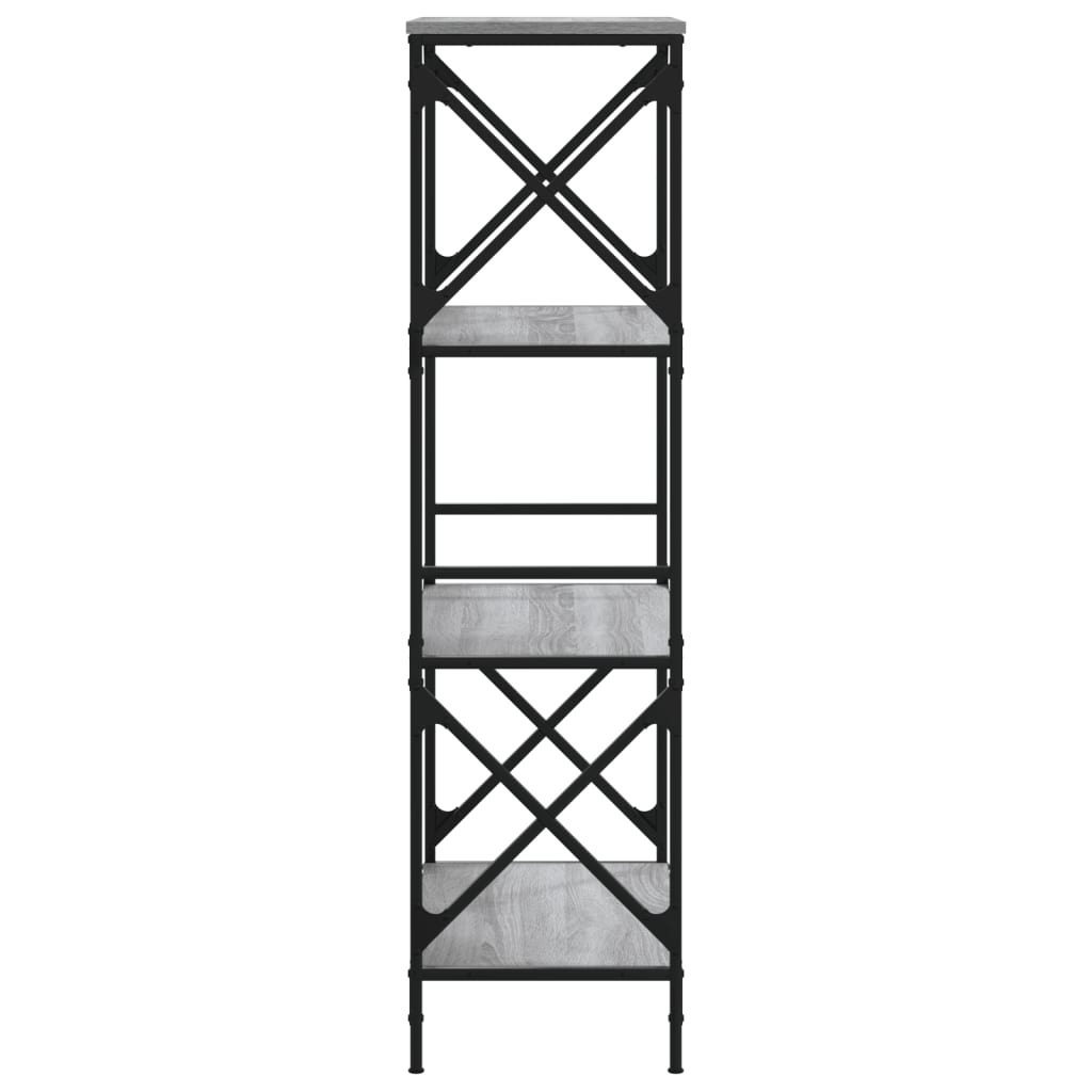 VidaXL Boekenkast 4-laags 59x35x132 cm bewerkt hout grijs sonoma eiken