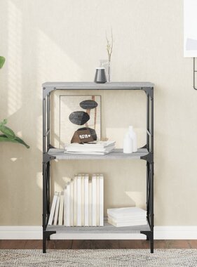 VidaXL Boekenkast 4-laags 59x35x90,5 cm bewerkt hout grijs sonoma
