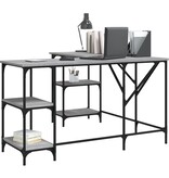 VidaXL Bureau 139x139x75 cm bewerkt hout grijs sonoma eikenkleurig
