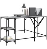 VidaXL Bureau 139x139x75 cm bewerkt hout grijs sonoma eikenkleurig