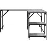 VidaXL Bureau 139x139x75 cm bewerkt hout grijs sonoma eikenkleurig