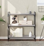 VidaXL Boekenkast 3-laags 80x30x86 cm bewerkt hout grijs sonoma