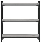 VidaXL Boekenkast 3-laags 80x30x86 cm bewerkt hout grijs sonoma
