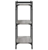 VidaXL Boekenkast 3-laags 80x30x86 cm bewerkt hout grijs sonoma