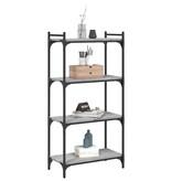 VidaXL Boekenkast 4-laags 60x30x120 cm bewerkt hout grijs sonoma eiken