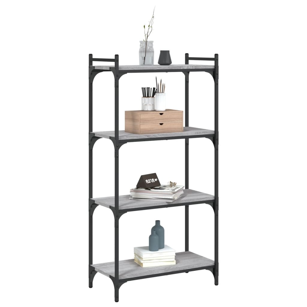 VidaXL Boekenkast 4-laags 60x30x120 cm bewerkt hout grijs sonoma eiken