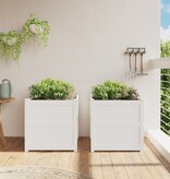 VidaXL Plantenbakken 2 st cm massief grenenhout wit