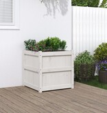 VidaXL Plantenbak 60x60x60 cm massief grenenhout wit