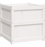 VidaXL Plantenbak 60x60x60 cm massief grenenhout wit