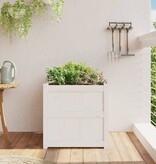 VidaXL Plantenbak 60x60x60 cm massief grenenhout wit