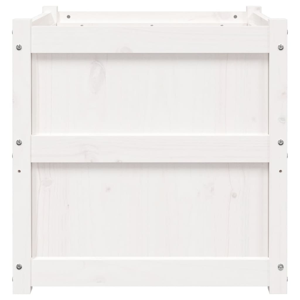 VidaXL Plantenbak 60x60x60 cm massief grenenhout wit