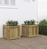 VidaXL Plantenbakken 2 st cm geïmpregneerd hout