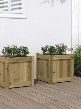 VidaXL Plantenbakken 2 st cm geïmpregneerd hout